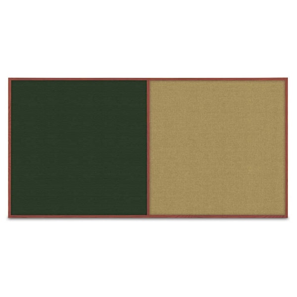 Enclosed Corkboard, 3 Door, 96"x48", 4" Fra, UV3413-BLACK-RUBBER